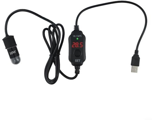 Calentador de pecera, calentador de termostato compacto para tortugas y peceras, diseño USB fiable con características de seguridad