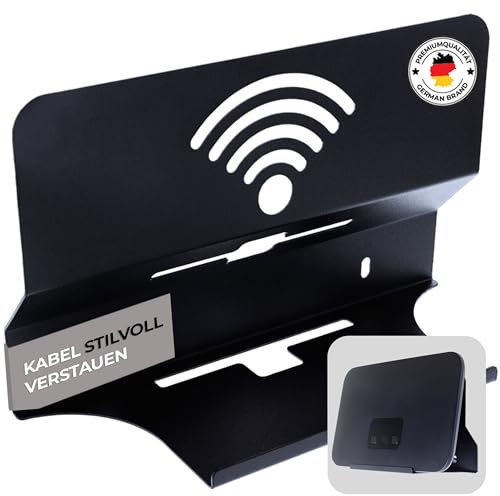 foto-kontor Wandhalterung kompatibel mit Telekom Speedport Smart 4 Router Modem Halter inkl. Kabelmanagement Wärmeableitung Belüftung Platzsparend mit Befestigungsmaterial Wandmontage schwarz