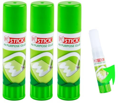 LANAFAY 4pcs 3D Printer Glue Stick, 3D Printer Bed Adhesive, 3D Printer Glue for Hot Bed Reducing Warping, Quick Drying PVP Solid Adhesive, 3D Printer Accessories Glue Stick for Washable Easy to Glue