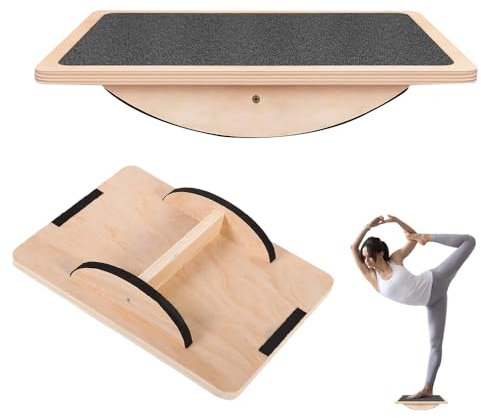 WDKXCN Balance Board Erwachsene, Wackelbrett Physiotherapie, Gleichgewichtstrainer, Holz FußTrainer, Balance Board Schreibtisch für Physikalische Therapie, Haltungskorrektur, Kern Stärke