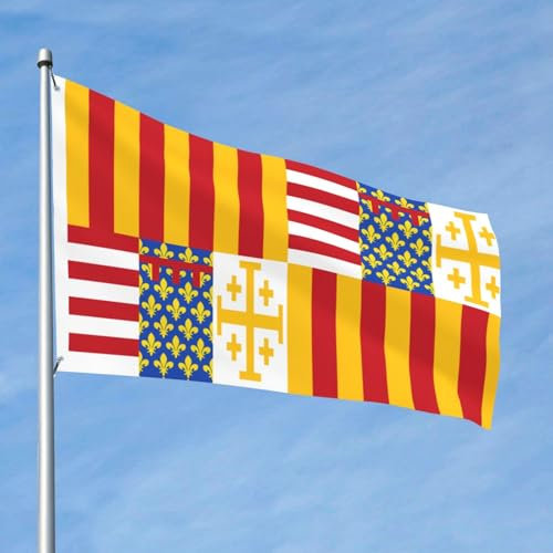 Bandera De Nápoles Trastámara Bandiera Decorativa Vintage Bandiera Da Cortile Multicolore Bandiera All'Aperto Per Esterni Patio Casa 90X150Cm
