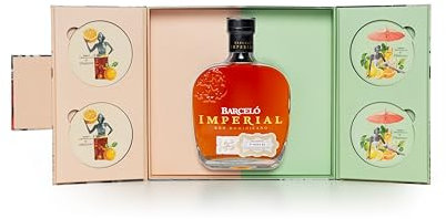 Ron Barceló Imperial botella 700ml + 4 posavasos Edición limitada Pils Ferrer