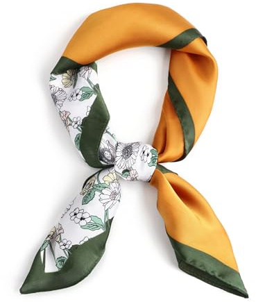 CHIC DIARY 65 * 65cm Halstuch Damen Quadratische Schal Scarf Taschentuch Bandana Seidentuch Seidenschal Geschenk für Frauen