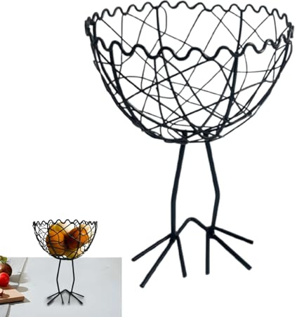 Wire Egg Baskets for Fresh Eggs | Metal Egg Basket,Large Capacity Storage Countertop Fruit Holder for Farmhouse Kids Adults Dining Cookie Easter Kitchen