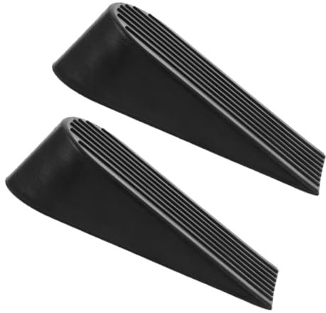 UKCOCO 2 pièces Butée de Porte Caoutchouc Renforcé Extra Large Cales de Porte pour Garage Entrepôt et Usage Domestique Robuste Noir