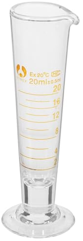 NUOBESTY Tasse à Mesurer Triangulaire en Verre 20 Ml Bec Verseur Bécher Doseur de Laboratoire Gradué Verrerie Résistante à la Chaleur pour Expériences Scientifiques et Mesure Précise des