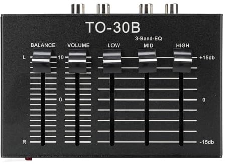 RiToEasysports Phono-Vorverstärker, 3-Band-Equalizer mit TI NE5532 Operationsverstärker und Isolierter 5-V-Boost-Stromversorgung für Plattenspieler, Lautsprecher, Stereoanlagen, HiFi, Geräuscharm,