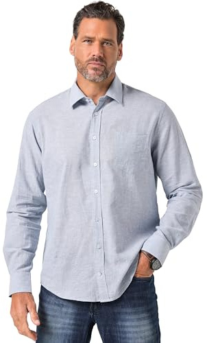 JP 1880 Herren Hemd, Langarm, Leinenmix, Kentkragen, Modern Fit Hemd (1er Pack)