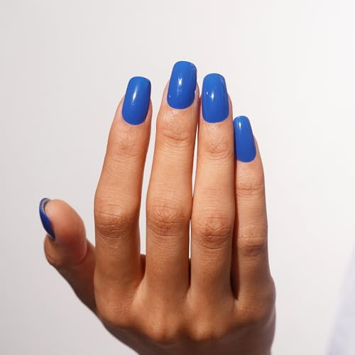 DANNI & TONI 28Pcs Semi Cured Gel Nail Wraps,Soft Self-Adhesive Gel Nail Stickers(Infinite Blue),UV/LED Lamp Required Salon-Quality Gel Nail Polish Strips Manicure Stickers Set