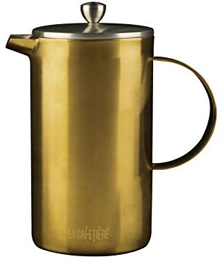 La Cafetière Edited Classic 8-Cup Double Walled Cafetière, 1 L (1.75 pints) – Brushed Gold