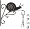 Relaxdays Gancho para macetas caracol, gancho de pared para cestos, decoración de jardín, metal, 30 x 28 x 2 cm, negro