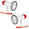 Relaxdays 2X Megafon Stadion, Bullhorn mit klappbarem Griff und Schlaufe, lustiger Ole Sound, Megaphon, 10 Watt, rot/weiß