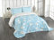 ABAKUHAUS Baby Tagesdecke Set, Amusing Cat mit Garn, Set mit Kissenbezügen Sommerdecke, für Einzelbetten 170 x 220 cm, Creme Blau