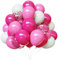 Ballon Confettis Rose, Ballons en Latex Rouge Rose et Ballon Blanc 12 pouces pour Anniversaire, Baby Shower, Mariage, Décorations de Fête d'Anniversaire de Douche Nuptiale (50pcs)