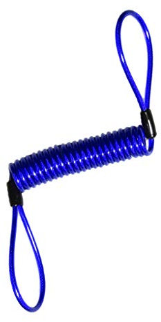 KESOTO Motorrad Erinnerungskabel Reminder Kabel für Bremsscheibenschloß, Max. Dehnlänge 1.5m - Blau