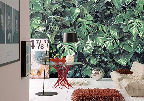 Komar Fototapete Verdure im Regenwald-Design | für Küche, Postertapete für Wohnzimmer, Schlafzimmer oder Badezimmer | Wandtapete in der Größe 368 x 254 cm | 8-333, grün