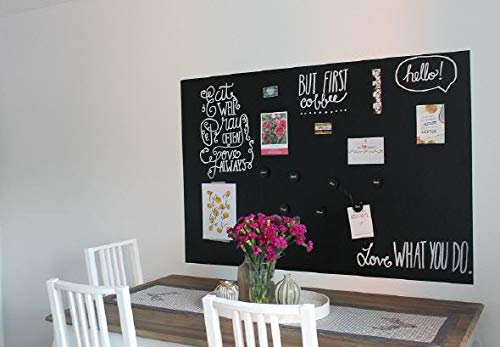 Magnet-Tafel-Folie Farbe: schwarz | 40 Größen | Preis-Leistung Top beschreibbar, abwischbar, magnetisch | Kreide Tafel Magnet Folie (120x60cm)