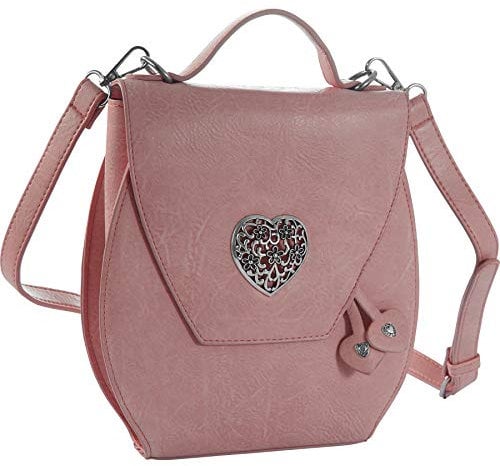 dressforfun 900652 Damen Trachten Handtasche Herzmadl, Schicke Trachtenhandtasche in Lederoptik (Rosa | Nr. 303275)