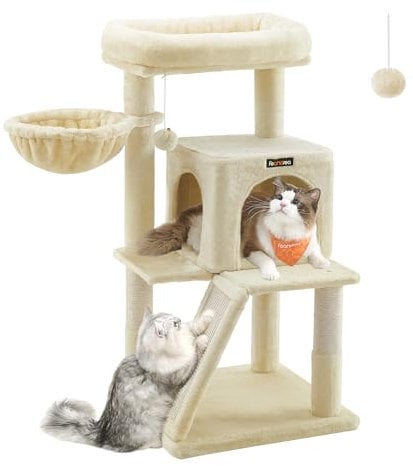 Feandrea Kratzbaum, Katzenbaum mit großer Plattform, beige PCT51M