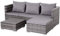 Outsunny 3 Pieces Rattan Garden Furniture Sofa Set, 4 Seater Garden Corner Sofa with 5-Level Reclining Sun Lounger and Storage Coffee Table, Outdoor Furniture Conservatory Set with Cushions, Grey