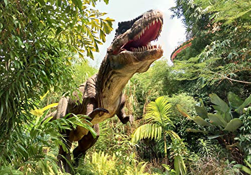 wandmotiv24 Fototapete T-Rex Dinosaurier Wald, L 300 x 210 cm - 6 Teile, Wanddeko, Wandbild, Wandtapete, Dino Wald Tyrannosaurus M6471