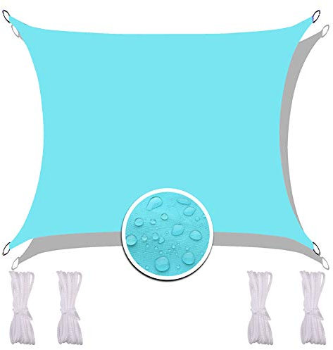 Redfire Imperméable Voile d'ombrage 2X4M, Imperméable Voile Imperméable pour Pergola Extérieure Tissu Oxford avec Corde de Fixation Durable pour Carport Bleu