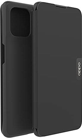 OPPO - Étui Flip Cover pour Smartphone OPPO Find X3 Pro, Protection Téléphone Portable, Rabat Ouverture Latérale, Porte-Carte 2 Emplacements, Prise en Main Confortable, Position de Maintien, Noir