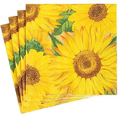 Caspari Sonnenblumen-Papierservietten, 20 Stück pro Packung