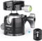 Flacher Stativ-Kugelkopf-INNOREL Panorama-CNC-Metall-Kamerastativ-Kugelkopf mit 1/4 Arca Swiss L-Plate-Halterung und Q.R-Platte für Stative,Einbeinstativ,DSLR,Camcorder,Maxlast 20kg E40