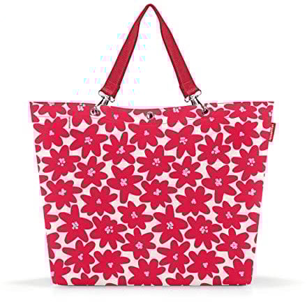 reisenthel shopper XL daisy red – Geräumige Shopping Bag und edle Handtasche in einem – Aus wasserabweisendem Material