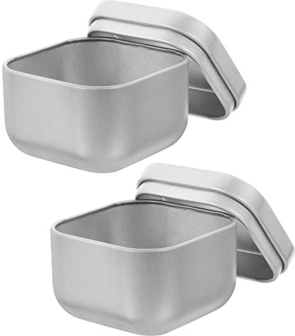 EXCEART 2st Kerzenglas Kerzengläser Aus Zinn Vorratsdosen Mit Deckel Quadratische Behälter Aus Metall Leere Kerzendosen Blechbehälter Schmuck Aus Metall Farbige Kerzen Eisen Teedose Runden
