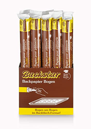 Backstar-Bogen Backpapier, 10 Rollen à 25 Bogen à 33x42 cm, beids. und mehrmals verwendbar
