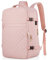 MOMUVO Großer Reiserucksack für Damen, Flugzeugtaugliches Handgepäck-Rucksack, wasserabweisender Anti-Diebstahl-Casual-Tagesrucksack passend für 17-Zoll-Laptop mit USB-Ladeanschluss, Rosa