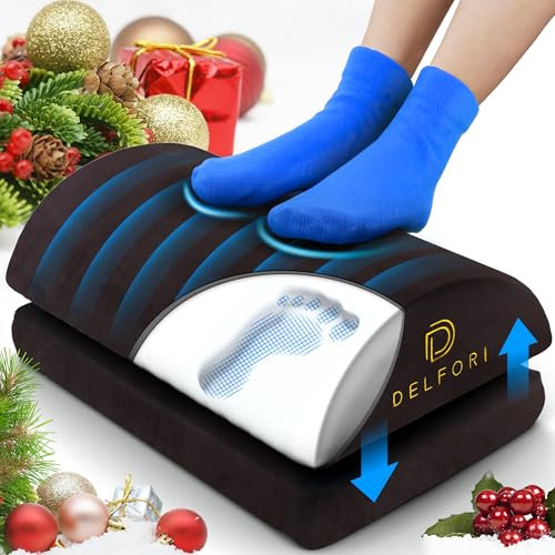 Ergonomische Fußstütze unter dem Schreibtisch – Premium-Fußstütze für Arbeit, Zuhause und Büro – 100% Memory-Schaum-Fußhocker mit verstellbaren Höhen – fantastisch bequem und perfekt für