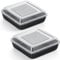 TEAMFAR Auflaufform 2er Set, Edelstahl Eckig Backform mit Antihaftbeschichtung & Luftdichtem Deckel, 5cm Tiefes Brownie Kuchenform Backblech zum Backen Braten Servieren, Nicht geeignet für Airfryer