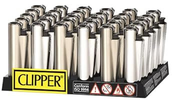Weedness Clipper Feuerzeug Metall Cover Silver Hülle – Limited Gas Bong Pfeifen Einweg Pfeife Metall Box
