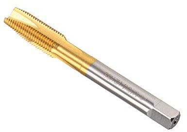 CoCud Tarauds à Vis Cannelés Spirale Métrique M10 x 1 Filetage, Taraud à Filetage Hélicoïdal Titanium Revêtu Haute Vitesse Acier 6542 - (Pour Taraudage Perçage Machine) 1 Pcs