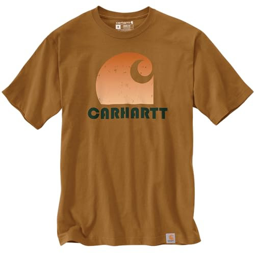 Carhartt Men's Loose Fit Heavyweight ShortSleeve C Graphic TShirt, Carhartt Brown, XL