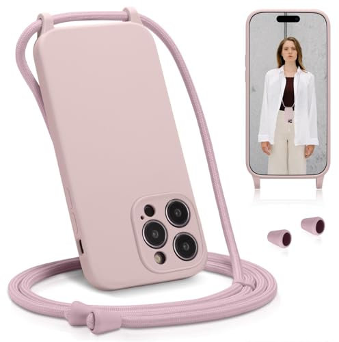 Verco Custodia in silicone liquido per iPhone 12 Pro Max Case [catena regolabile] Custodia protettiva per cellulare per iPhone 12 Pro Max – ideale per festival e attività all'aperto