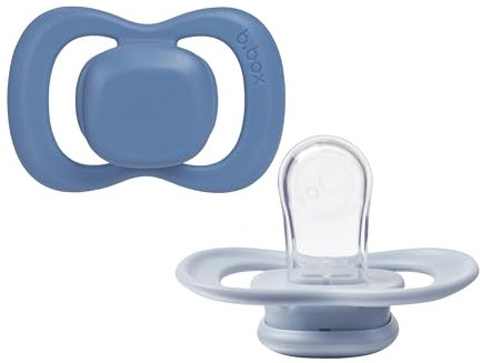 b.box Baby Schnuller Größe 1 (2er Pack) | Silikon Sauger und Schild im Symmetrischen Design | Bleibt Sauber | BPA-Frei | Baby Schnuller 0-6 Monate