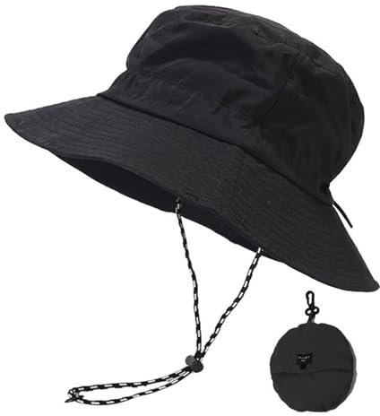 FYting Sonnenhut Damen,Sommerhut Damen,Fischerhüte Faltbar,Regenfest | Sonnenschutz | Schnelltrocknend | Atmungsaktiver, Für Strand,Schwimmbad,Park,Camping,Picknick,Wandern,Reisen (Schwarz)