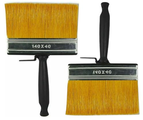 2 Large Paint Brushes - 12cm Paint Brush for Interior and Exterior Use, Ideal for Staining, Sealing and Painting Sheds, Fences, Floors, Decks and Concrete, Soft Synthetic Filament Bristles