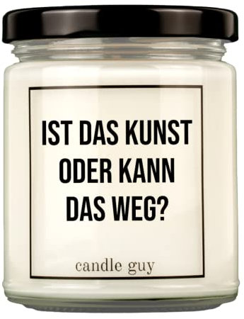 candle guy Duftkerze | Ist das Kunst oder kann das weg? | Handgemacht aus 100% Sojawachs | 70 Stunden Brenndauer