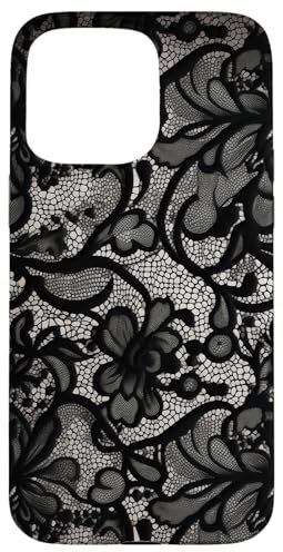 Black Lace Vintage Pattern Case for iPhone 15 Pro Max