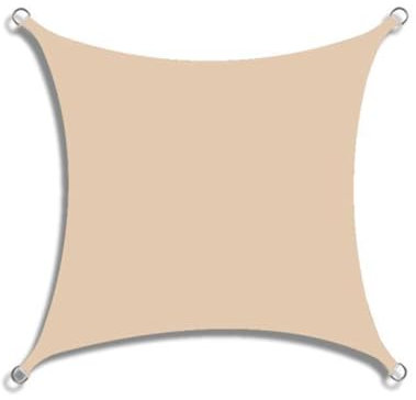 ENEN Voile d'Ombrage Imperméable, Toile Ombrage Exterieur Toile Pergola Protection des Rayons UV, Toile Ombrage Couleur Unie pour Jardin & Terrasse, Plein Air (3x4m,Beige)