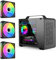 MAQUY Black Micro-ATX PC case with Detachable Carrying Handle, 3Pack 120mm Fans preinstalled, mini Tower Computer case with Cable Management, Small ITX Desktop pc Chassis Compatible with 240mm AIO