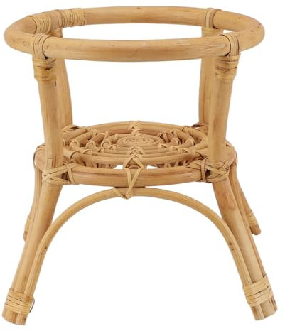 TITA-DONG Woven Flowers Pot Holder Stool with Legs, 10.2in Tall Plant Stand, Boho Plant Stand Flower Pot Rack, Rattan Stable Planter Holder for Indoor Outdoor Garden Patio