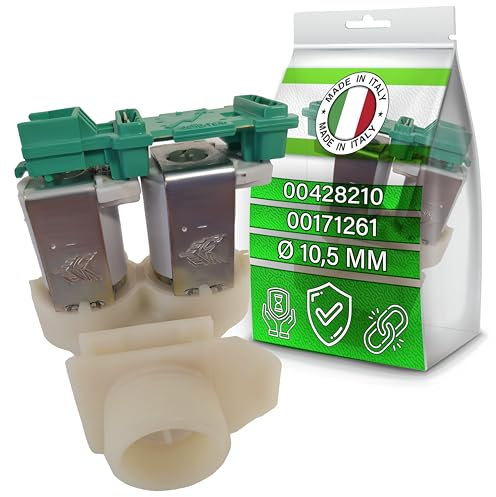 Inlet Valve for Washing Machine with 2 Outlets at an Angle of 180° Ø 10,5 mm has the Original Code 00428210 00171261 for Bosch for Balay for Siemens - MADE IN ITALY - Warranty 5 Years – ONIX TECH