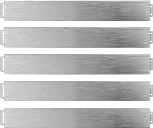 GARDEBRUK® Rasenkante verzinkt 5m 10m 15m 20m 25m 30m 35m 40m 45m 50m 100x15cm oder 100x18cm verzinkt Handschuhe Beeteinfassung Mähkante Palisade Metall, Silber (Länge 5m - Höhe 15cm)