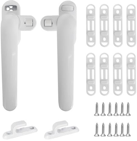 2 Stück Fenstergriff Aus Aluminiumlegierung - Universal Griff für Fenster, Metall Dreh Fensterklinke Mit Schraubbefestigung für Aluminium Flügelfenstertüren